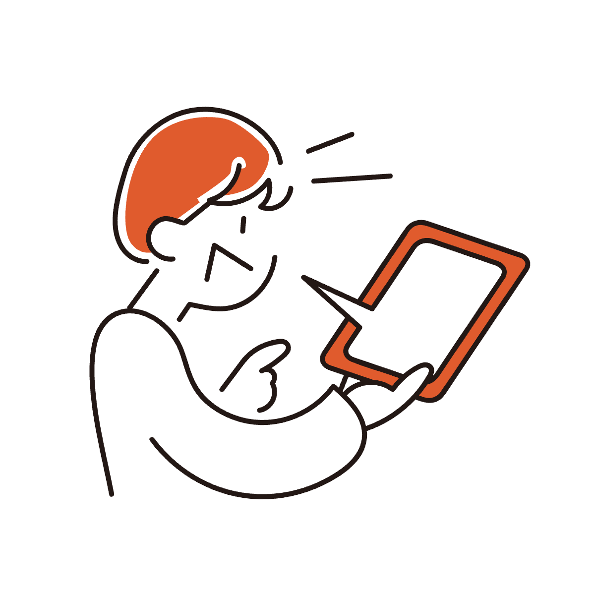 スマホを見る男性