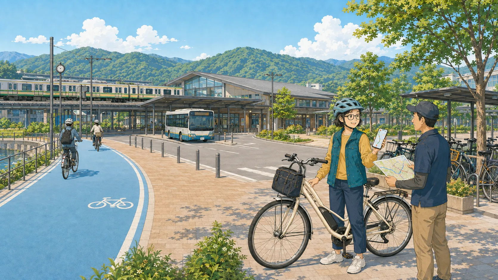 飯山駅を起点にE-BIKEとデジタルマップで広域を巡るサイクルツーリズム